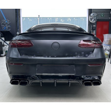 Задній дифузор Black з насадками Black (Дизайн AMG63) для мерседес E-class coupe C238 2016-2024 рр