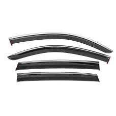 Вітровики з хромованим молдингом Niken Luxury (4 шт) для мерседес EQC 2019-2023 рр