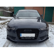 Передня Lip накладка DPT V-2 (для S-Line, 2011-2015) (чорний глянець) для Ауди A6 C7 рр