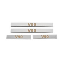 Накладки на пороги Carmos (4 шт нерж) для Volvo S90/V90 2016- рр