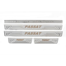 Універсальні накладки на пороги V-2 (4 шт. нерж) для Volkswagen Passat B8 2015-2023 рр