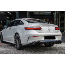 Задній дифузор Black з насадками Black (Дизайн AMG53) для мерседес E-class coupe C238 2016-2024 рр