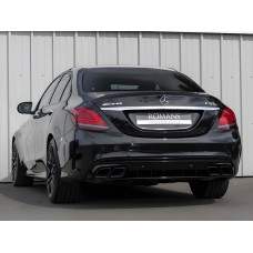 Задній дифузор з насадками Black (Дизайн С63 2018-2021) для мерседес C-сlass W205 рр