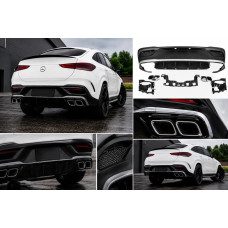 Задній дифузор з насадками (дизайн GLE63) для мерседес GLE coupe C167 2019- рр