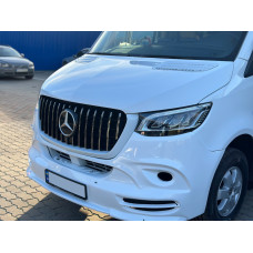 Передня решітка Panamericana GT Chrome Premium V1 З рамкою для мерседес Sprinter W907/W910 2018- рр