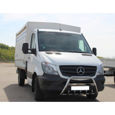 Кенгурятник WT003 (нерж.) 60мм з написом для мерседес Sprinter W906 2006-2018 рр