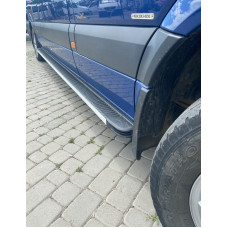 Бокові пороги Maya (2 шт., алюміній) Long/ExtraLong для мерседес Sprinter W906 2006-2018 рр