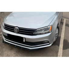 Накладка на передний бампер Lip (2010-2018 чорний глянець) для Volkswagen Jetta рр