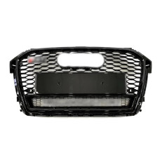 Передня решітка RS-style з написом Quattro (2014-2018 чорна) для Ауди A1 рр