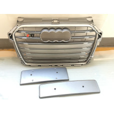 Передня решітка S-style (2014-2018 сіра з хромом) для Ауди A1 рр