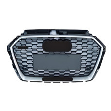 Передня решітка RS-style (2016-2020 чорно-сіра з хромом) для Ауди A3 рр