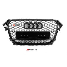 Передня чорна решітка RS-style з написом Quattro (2012-2015) для Ауди A4 B8 рр