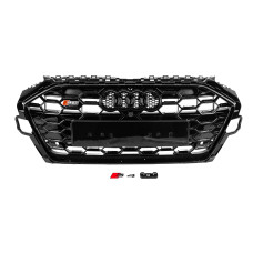 Передня решітка S-style (2020-2022, чорна) для Ауди A4 B9 рр