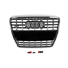 Передня решітка S-style (чорна з хромом) для Ауди A6 C6 2004-2011 рр