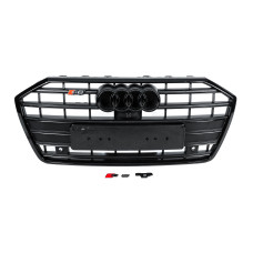 Передня решітка S-style (чорна) для Ауди A6 C8 2018-2025 рр