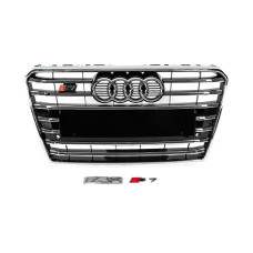 Передня решітка S-Style (2010-2014 чорна з хромом) для Ауди A7 рр
