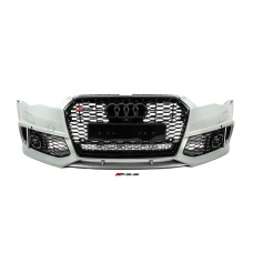 Передній бампер з чорною решіткою RS6-Style (2014–2017) для Ауди A6 C7 2011-2017 рр