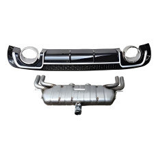 Задній дифузор з насадками V-2 (для S/S-Line 2012-2020) для Ауди A3 рр