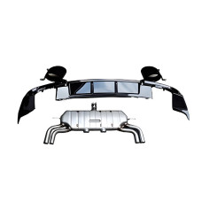 Задній дифузор з насадками V-1 (для S/S-Line 2016-2020) для Ауди A3 рр