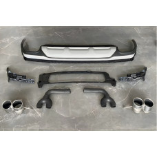 Задній дифузор з насадками QRS-Style (2020-2025 Сірий) для Ауди Q7 2015- рр