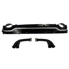 Задній дифузор з насадками QRS-Style (2020-2025 Сірий/Чорний 2.0/3.0) для Ауди Q7 2015- рр