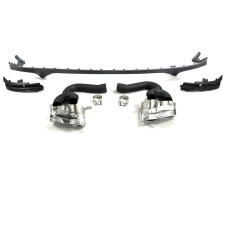 Задній дифузор з насадками QRS-Style (2018-2023 Чорний) для Ауди Q8 2018- рр