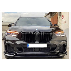 Передня Lip накладка Paradigm V-3 (2018-2022, чорний глянець) для бмв X5 G05 рр