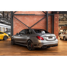 Задній дифузор з насадками Silver (Дизайн С63 2018-2021) для мерседес C-сlass W205 рр