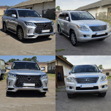 Комплект міні-рестайлінгу з моделі 2008-2015 на TRD Sport (бампер, фари) для Lexus LX570/450d рр