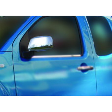 Накладки на дзеркала (2 шт нерж.) Без повторювача повороту для Nissan Navara 2006-2015 рр