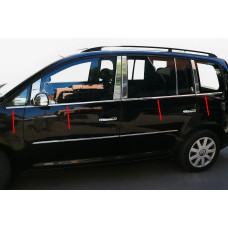 Зовнішня окантовка вікон (8 шт нерж) OmsaLine - Італійська нержавійка для Volkswagen Touran 2003-2010 рр