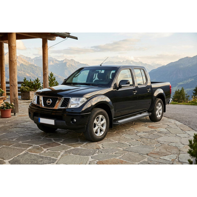 Бокові пороги New Vision Black (2 шт., алюміній) для Nissan Navara 2006-2015 рр