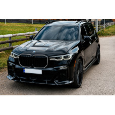 Накладка на передній бампер (для M-Sport 2019-2022, Карбон) для бмв X7 G07 2019- рр