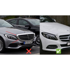 Передня решітка Diamond Silver (для Avantgarde/AMG-Line/C43 AMG) 2018-2026, без камери для мерседес C-сlass W205 рр