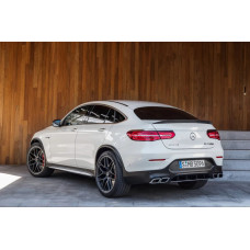 Задній дифузор з насадками Silver (Дизайн AMG63 ) для мерседес GLC coupe C253 2016-2023 рр