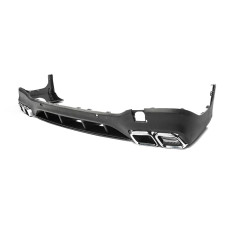 Задній дифузор з насадками Silver (Дизайн AMG63) для мерседес GLC X253 2015-2022 рр