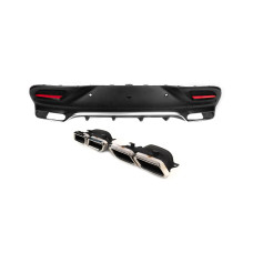 Задній дифузор з насадками Silver (дизайн GLE63) для мерседес GLE coupe C292 2015-2019 рр