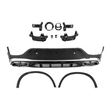 Задній дифузор з насадками Silver (Дизайн AMG63 2020-2022) для мерседес GLC coupe C253 рр