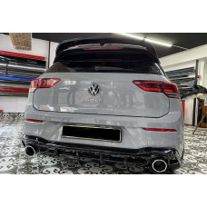 Задній дифузор DPT V-2 (чорний глянець) для Volkswagen Golf 8 2019- рр