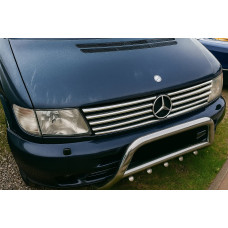 Накладки на решітку (V-class, нерж) 10 частин для мерседес Vito W638 1996-2003 рр