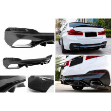 Дифузор заднього бампера V4 (для M-Sport/M5 F90 Карбон) для бмв 5 серія G30/G31 2017-2023 рр