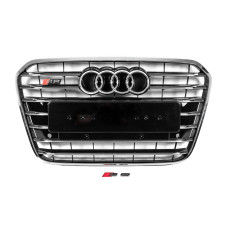 Передня чорна решітка з хром рамкою S-style (2011-2014) для Ауди A6 C7 рр