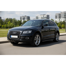 Бокові пороги Allmond Black (2 шт. Алюміній) для Ауди Q5 2008-2017 рр