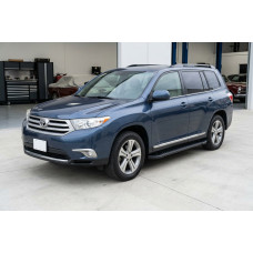 Бокові пороги Allmond Black (2 шт., Алюміній) для Toyota Highlander 2008-2013 рр
