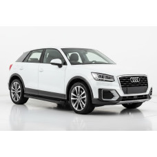 Бокові пороги Allmond Black (2 шт., Алюміній) для Ауди Q2 2016- рр