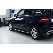 Бокові пороги Tayga Grey (2 шт., алюміній) для мерседес GLE/ML сlass W166 2011-2018 рр