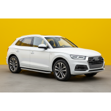 Бокові пороги Tayga Grey (2 шт., Алюміній) для Ауди Q5 2017-2025 рр