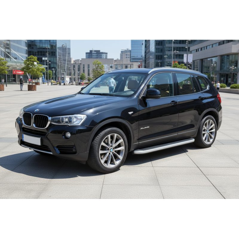 Бокові пороги Tayga Grey (2 шт., Алюміній) для BMW X3 F25 2011-2018 рр