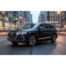 Бокові пороги Allmond Black (2 шт., Алюміній) для Ауди Q7 2015-2026 рр
