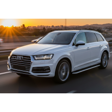 Бокові пороги Maydos V1 (2 шт. Алюміній -2026 нерж) для Ауди Q7 2015-2026 рр